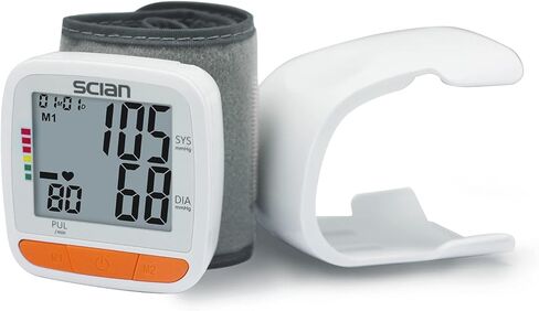 Scian Wrist Blood Pressure Monitor, Automatic Blood Pressure Machine Wrist Cuff with Large LCD Display, 2 Users 180 Memory for Home & Travel Use in Kuwait