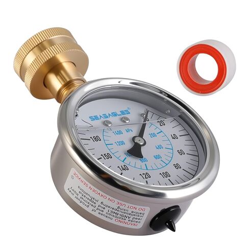 2-1/2" Glycerin Filled Stainless Steel Water Pressure Test Gauge, 3/4" Female Hose Thread, 0-200 psi/kpa (Glycerin Filled 200) in Saudi Arabia