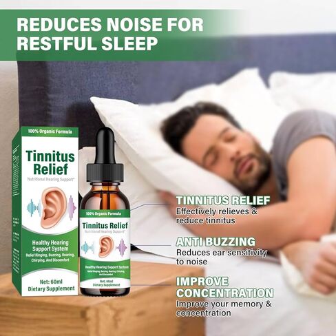 Tinnitus Relief for Ringing Ears, Natural Herbal Blend, Best Ear Ringing Relief Drops for Reduce Ear Noise & Improve Hearing, 2 Fl Oz in Kuwait