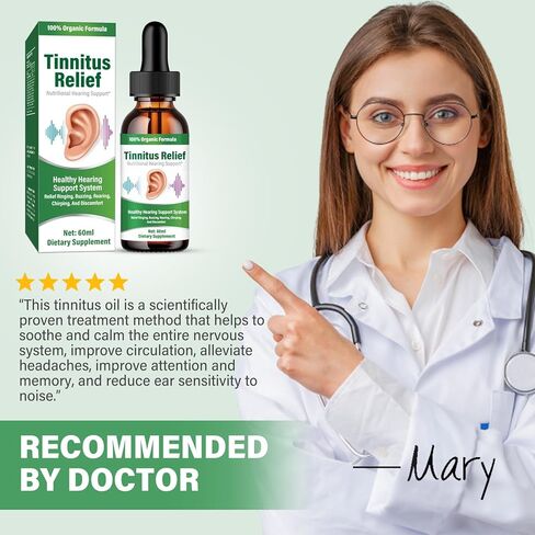 Tinnitus Relief for Ringing Ears, Natural Herbal Blend, Best Ear Ringing Relief Drops for Reduce Ear Noise & Improve Hearing, 2 Fl Oz in Kuwait