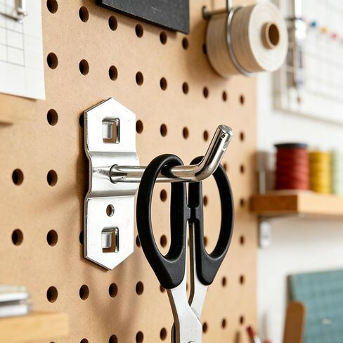 12 PCs Square Pegboard Hooks,Heavy Duty Display Hooks for Supermarket Shelf Rack Hanging L Style Screw Hook Pegboard Wall Organizer Tool Accessory in Kuwait