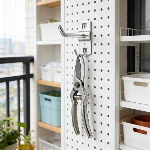 12 PCs Square Pegboard Hooks,Heavy Duty Display Hooks for Supermarket Shelf Rack Hanging L Style Screw Hook Pegboard Wall Organizer Tool Accessory in Kuwait