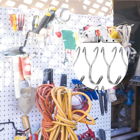 15 Pack Pegboard Hooks Add on Pegboard Panels Hook Non Falling Metal Prong Hooks for Peg Board Wall Organizer Pegboard Wall Panels Garage Tool Hanging Display Jewelry Craft Art Fair Retail in Saudi Arabia