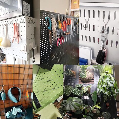 15 Pack Pegboard Hooks Add on Pegboard Panels Hook Non Falling Metal Prong Hooks for Peg Board Wall Organizer Pegboard Wall Panels Garage Tool Hanging Display Jewelry Craft Art Fair Retail in Saudi Arabia