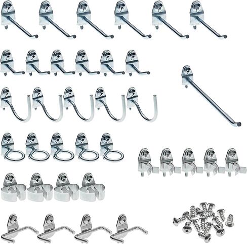 منتجات Triton (76936) تشكيلة DuraHook 36 قطعة من الخطاف الفولاذي المطلي بالزنك لـ DuraBoard أو 1/8 بوصة. و 1/4 بوصة. بيجبورد، فضي in Kuwait