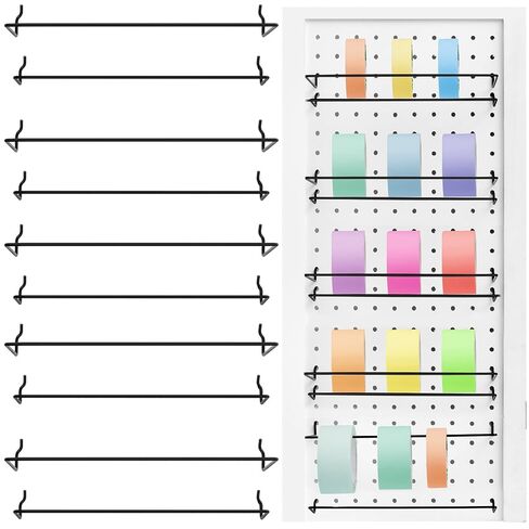 novabright 20 حزمة 12 "L Pegboard حامل المناشف الورقية تناسب 1/8" و 1/4" Pegboard منظم الملحقات الثقيلة Pegboard هوك لغرفة الحرف اليدوية المطبخ غرفة الغسيل المرآب الحمام in Kuwait