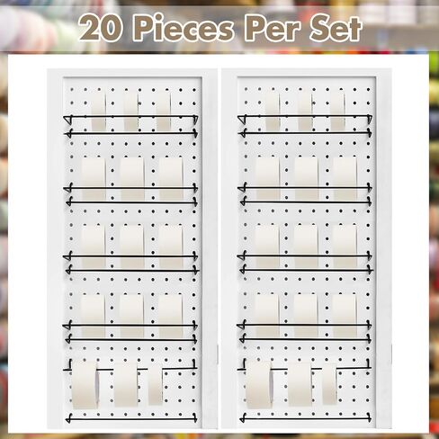 novabright 20 حزمة 12 "L Pegboard حامل المناشف الورقية تناسب 1/8" و 1/4" Pegboard منظم الملحقات الثقيلة Pegboard هوك لغرفة الحرف اليدوية المطبخ غرفة الغسيل المرآب الحمام in Kuwait