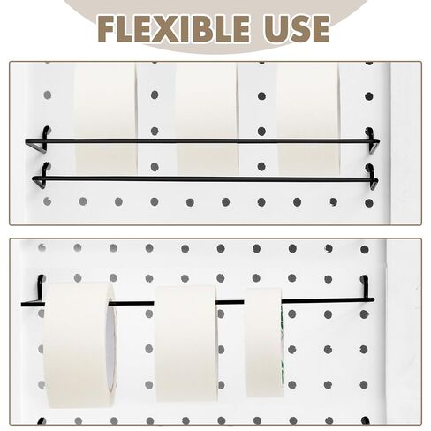 novabright 20 حزمة 12 "L Pegboard حامل المناشف الورقية تناسب 1/8" و 1/4" Pegboard منظم الملحقات الثقيلة Pegboard هوك لغرفة الحرف اليدوية المطبخ غرفة الغسيل المرآب الحمام in Kuwait