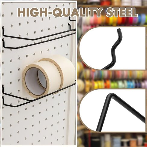 novabright 20 حزمة 12 "L Pegboard حامل المناشف الورقية تناسب 1/8" و 1/4" Pegboard منظم الملحقات الثقيلة Pegboard هوك لغرفة الحرف اليدوية المطبخ غرفة الغسيل المرآب الحمام in Kuwait