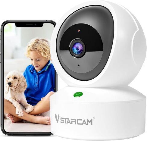 VSTARCAM Pan/Tilt Smart Security Camera, 2K QHD Dog Camera, 2.4GHz with Full Color Night Vision, Motion Detection for Baby and Pet Monitor, 2-Way Audio, Cloud & SD Card Storage(up to 256GB) in Saudi Arabia
