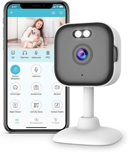 VSTARCAM Pan/Tilt Smart Security Camera, 2K QHD Dog Camera, 2.4GHz with Full Color Night Vision, Motion Detection for Baby and Pet Monitor, 2-Way Audio, Cloud & SD Card Storage(up to 256GB) in Saudi Arabia