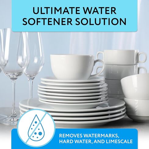 ملح منعم مياه غسالة الأطباق 8.8 رطل - ملح الحبوب الخشن النقي لبوش، ميلي، ويرلبول، ثيرمادور وأكثر - يزيل الترسبات الكلسية والبقع والبقايا - نباتي، صنع في الولايات المتحدة الأمريكية in Kuwait