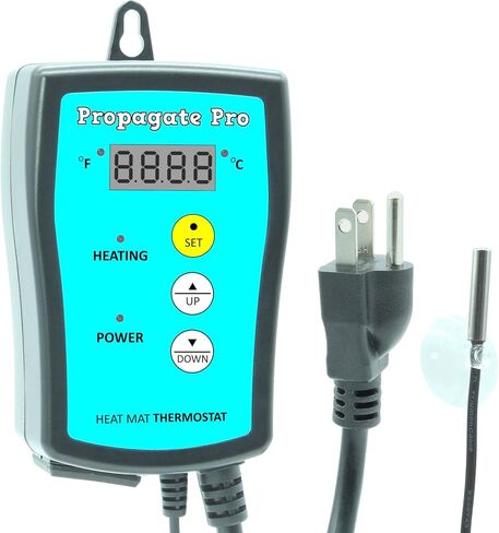 Plug in 1000 Watt Heating Thermostat Outlet 34-108°F by Propagate Pro 110V, 120V Heat Mat Heater Pad Temperature Controller for Starting Seeds, Reptiles, Egg Incubation + Beer Brewing/Wine Making in Saudi Arabia