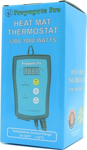 Plug in 1000 Watt Heating Thermostat Outlet 34-108°F by Propagate Pro 110V, 120V Heat Mat Heater Pad Temperature Controller for Starting Seeds, Reptiles, Egg Incubation + Beer Brewing/Wine Making in Saudi Arabia