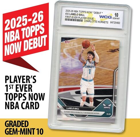 2025-26 NBA Topps Now Debut LAMELO Ball 1st Issue NBA Topps Now Card #30 - Graded GEM-Mint 10 in Saudi Arabia