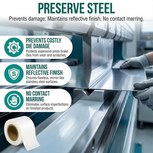 فيلم حماية قالب يوريتان للفرامل - واقي من الخدوش والانبعاج لقوالب تشكيل المعادن - صفائح بولي إيثيلين متينة (4 بوصة × .012 بوصة × 100 بوصة) in Kuwait