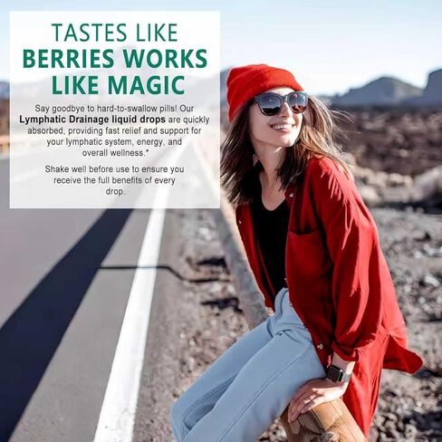 قطرات التصريف اللمفاوي العضوية | مكمل التصريف اللمفاوي 17 في 1 | إشنسا، البلسان، الهندباء | التصريف اللمفاوي الشحمي عالي الامتصاص لدعم المناعة، تنظيف اللمف والتخلص من السموم، 2 أونصة سائلة in Kuwait