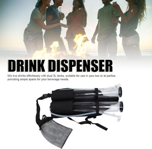 Outdoor Beer Wine Dispenser, Plastic Backpack Drink Dispenser with Dual 3L Tanks for Bar Party Camping Convenient Mixing and Versatile Usage in Saudi Arabia