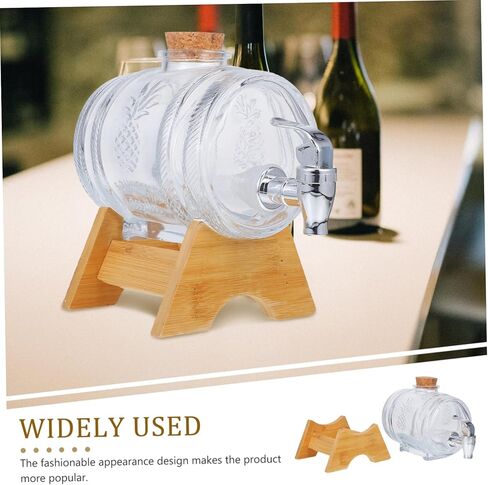 Vintage Glass Wine Barrel Dispenser with Lid 2kg Capacity Sealed Beverage Container for Home Bar Retro Drink Barrel for Wine and Spirits in Saudi Arabia