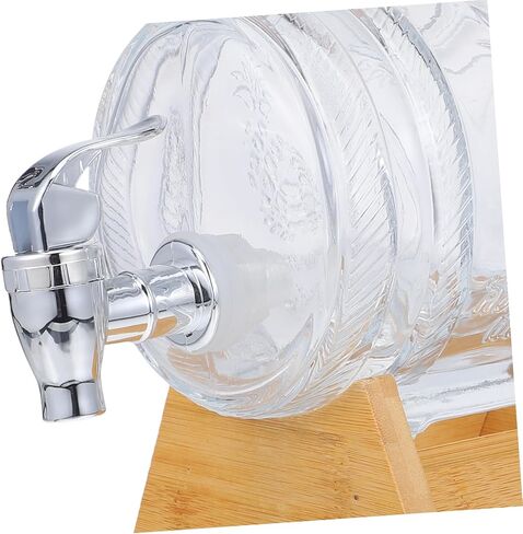 Vintage Glass Wine Barrel Dispenser with Lid 2kg Capacity Sealed Beverage Container for Home Bar Retro Drink Barrel for Wine and Spirits in Saudi Arabia