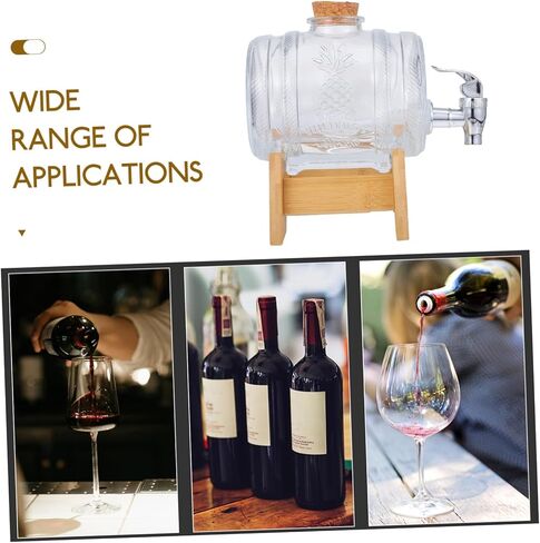 Vintage Glass Wine Barrel Dispenser with Lid 2kg Capacity Sealed Beverage Container for Home Bar Retro Drink Barrel for Wine and Spirits in Saudi Arabia