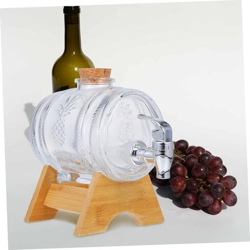 Vintage Glass Wine Barrel Dispenser with Lid 2kg Capacity Sealed Beverage Container for Home Bar Retro Drink Barrel for Wine and Spirits in Saudi Arabia