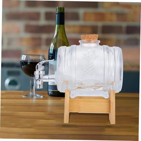 Vintage Glass Wine Barrel Dispenser with Lid 2kg Capacity Sealed Beverage Container for Home Bar Retro Drink Barrel for Wine and Spirits in Saudi Arabia
