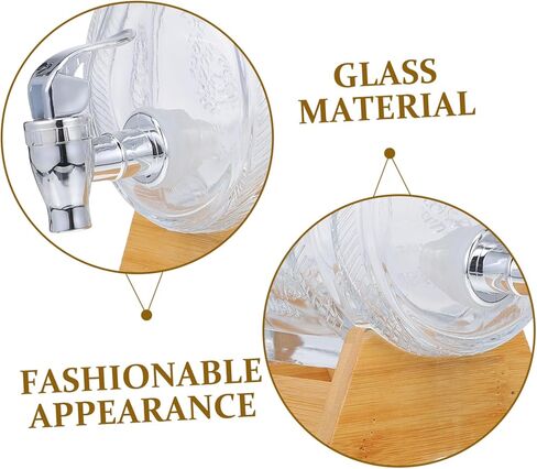 Vintage Glass Wine Barrel Dispenser with Lid 2kg Capacity Sealed Beverage Container for Home Bar Retro Drink Barrel for Wine and Spirits in Saudi Arabia
