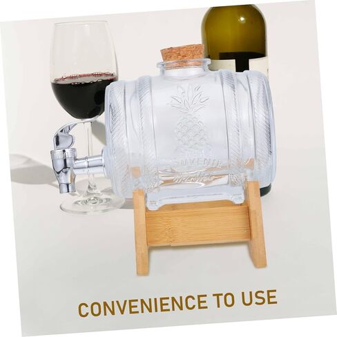 Vintage Glass Wine Barrel Dispenser with Lid 2kg Capacity Sealed Beverage Container for Home Bar Retro Drink Barrel for Wine and Spirits in Saudi Arabia