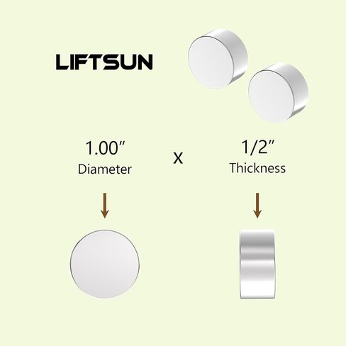Very Strong Neodymium Disc Magnets - N42, 1.00" D x 1/2" H - 4 Pack, Super Powerful Rare Earth Magnets for Fridge, DIY, Building, Scientific, Craft, and Office 1.00" Dia x 0.5" Thick Magnet in Kuwait