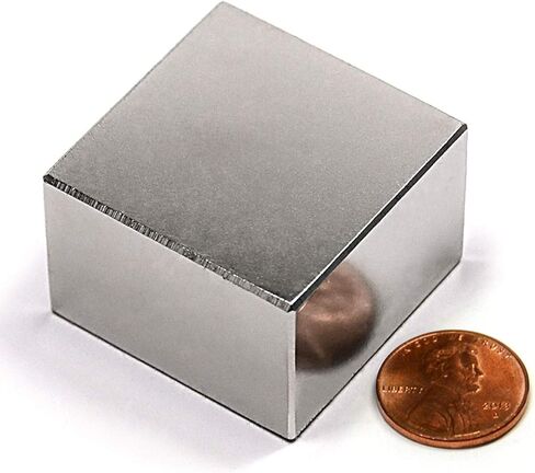 CMS Magnets® N45 مغناطيس النيوديميوم 1-1/2 بوصة × 1-1/2 بوصة × 1 بوصة، عدد 1 in Saudi Arabia