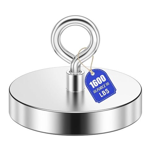 Strong Neodymium Fishing Magnets, 700 lbs Pulling Force, Rare Earth Magnet with Countersunk Hole Eyebolt for Retrieving in River Lake, Beach, Lawn -3 inch in Kuwait