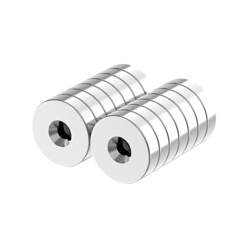 Powerful Rare Earth Ring Magnets, N52-3/4 D x 3/16" H W/#6 Screw Countersunk Hole - 14 Pack, Super Strong Neodymium Mounting Magnets with Countersunk Hole for Tool, Crafts and Cabinet in Saudi Arabia