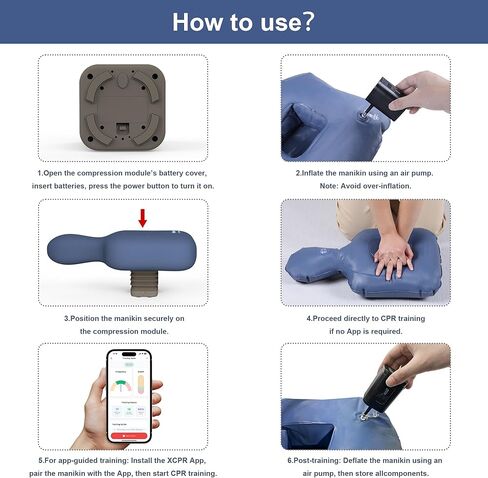 XFT CPR Manikins، عارضة أزياء قابلة للنفخ CPR، دمية CPR مع جهاز تعليقات الضغط، تستخدم لمدرب AED والتدريب الجماعي، مجموعة أدوات تدريب CPR مع تعليقات البيانات، XFT-2017 in Kuwait