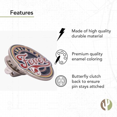 Desert Cactus Indiana Fever Lapel Pin WNBA Team Logo National Basketball Association Enamel Made of Metal (Lapel Pin) in Saudi Arabia