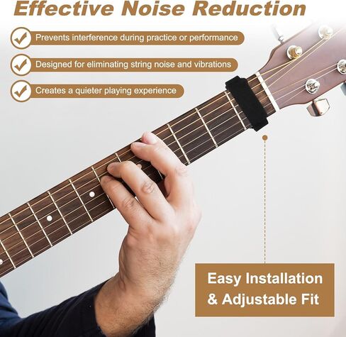 MECCANIXITY 3 Pcs Guitar String Damper, 7.8" Adjustable Guitar String Cover Tape Bass Muffler Damper Strap for Musical Instrument Accessories Electric Bass, Black in Saudi Arabia