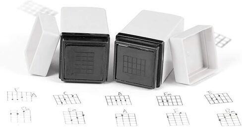 Guitar Chord Stamp Fingering Rubber Stamp Ukulele Stamp Beginner Teaching Stamps for Chord Diagrams Tablature Fretboard, 6×3cm in Saudi Arabia