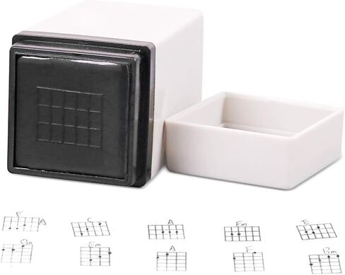 Guitar Chord Stamp Fingering Rubber Stamp Ukulele Stamp Beginner Teaching Stamps for Chord Diagrams Tablature Fretboard, 6×3cm in Saudi Arabia