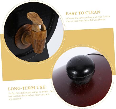 VALICLUD Wooden Wine Barrel 1.5L Set Stand Oak Aging Barrel for Red Wine and Beer Wooden Drink Dispenser for Home Bar and Decoration in Saudi Arabia