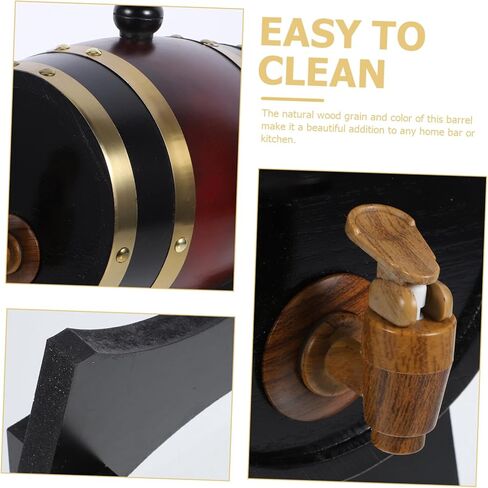 VALICLUD Wooden Wine Barrel 1.5L Set Stand Oak Aging Barrel for Red Wine and Beer Wooden Drink Dispenser for Home Bar and Decoration in Saudi Arabia