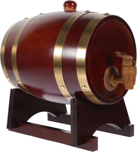 OUNONA 1Set Wooden Wine Barrel for Aging Storage Red Beer Liquor Dispenser for Home Bar Versatile Oak Aging Barrel for Wine Whiskey Spirits in Saudi Arabia