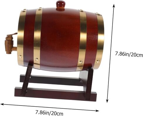 OUNONA 1Set Wooden Wine Barrel for Aging Storage Red Beer Liquor Dispenser for Home Bar Versatile Oak Aging Barrel for Wine Whiskey Spirits in Saudi Arabia