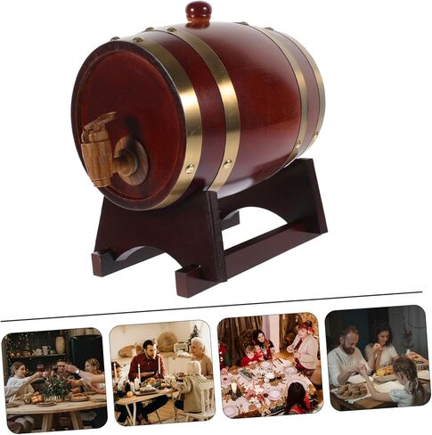 OUNONA 1Set Wooden Wine Barrel for Aging Storage Red Beer Liquor Dispenser for Home Bar Versatile Oak Aging Barrel for Wine Whiskey Spirits in Saudi Arabia