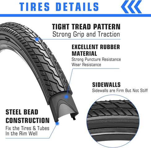 28 Inch Bike Tires, 28 X 1.75 Replacement Tires for Mountain Beach Cruiser Bike in Saudi Arabia
