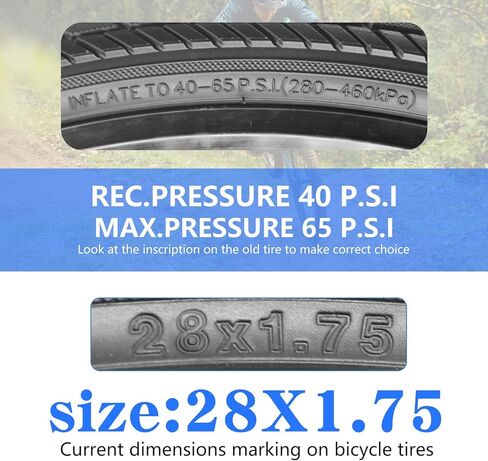 28 Inch Bike Tires, 28 X 1.75 Replacement Tires for Mountain Beach Cruiser Bike in Saudi Arabia