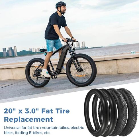 20 x 3.0 in Fat Bike Tires & Tubes, 20 Inch Fat Tire Folding Tires, 76-406 20x3.0 Ebike Tires with Levers, 20x 3.0 Electric Bike Tire for Mountain Bikes & Ebikes in Saudi Arabia