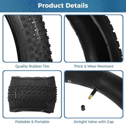 20 x 3.0 in Fat Bike Tires & Tubes, 20 Inch Fat Tire Folding Tires, 76-406 20x3.0 Ebike Tires with Levers, 20x 3.0 Electric Bike Tire for Mountain Bikes & Ebikes in Saudi Arabia