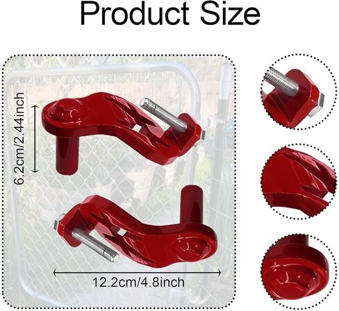 Pair of T Post Hinge Pins for Hanging Gates from Metal Supports in Garden Area, Red in Saudi Arabia