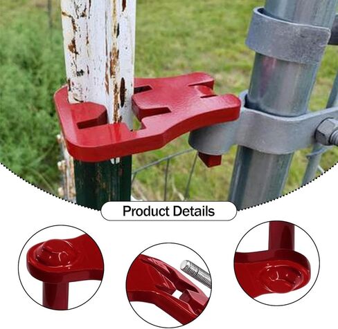 Pair of T Post Hinge Pins for Hanging Gates from Metal Supports in Garden Area, Red in Saudi Arabia