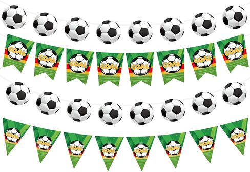 4pcs Soccer Party Decorations Banners, Football Banner Including Four-Corner Flags & Pennants Sports Theme Birthday Party Decorations for Home Classroom Favor Supplies in Saudi Arabia